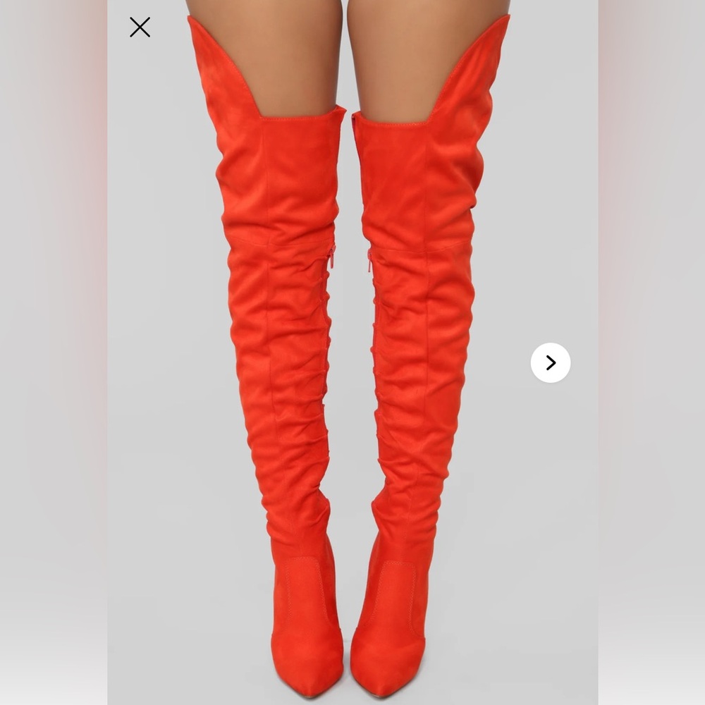 Orange Suede Boots - Picture 4 of 4